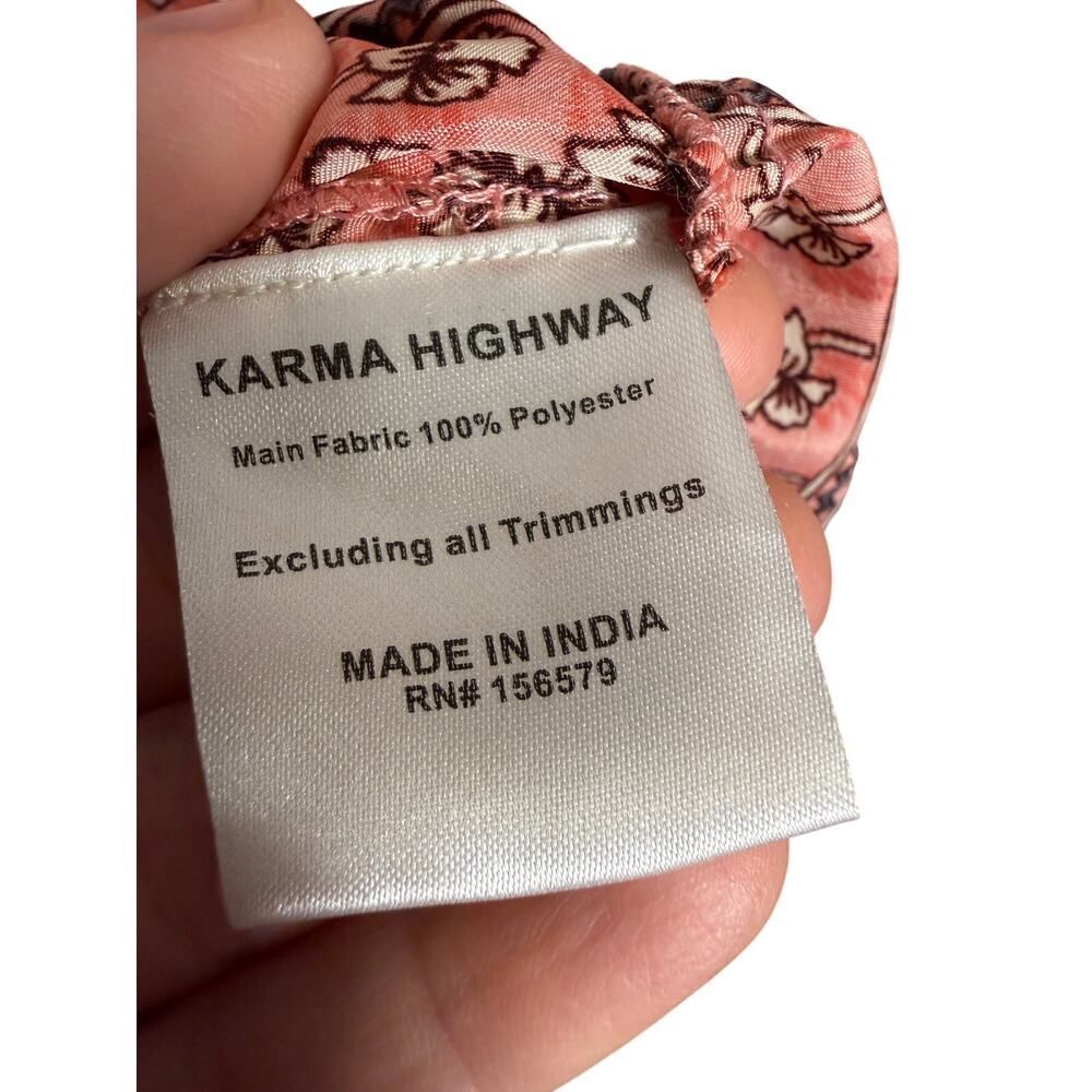 Karma Highway Penn Boho Pink Halter Backless Dress O/S - Picture 7 of 8